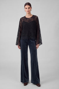 Current Air | Black Lace Poncho w/ Cami Top