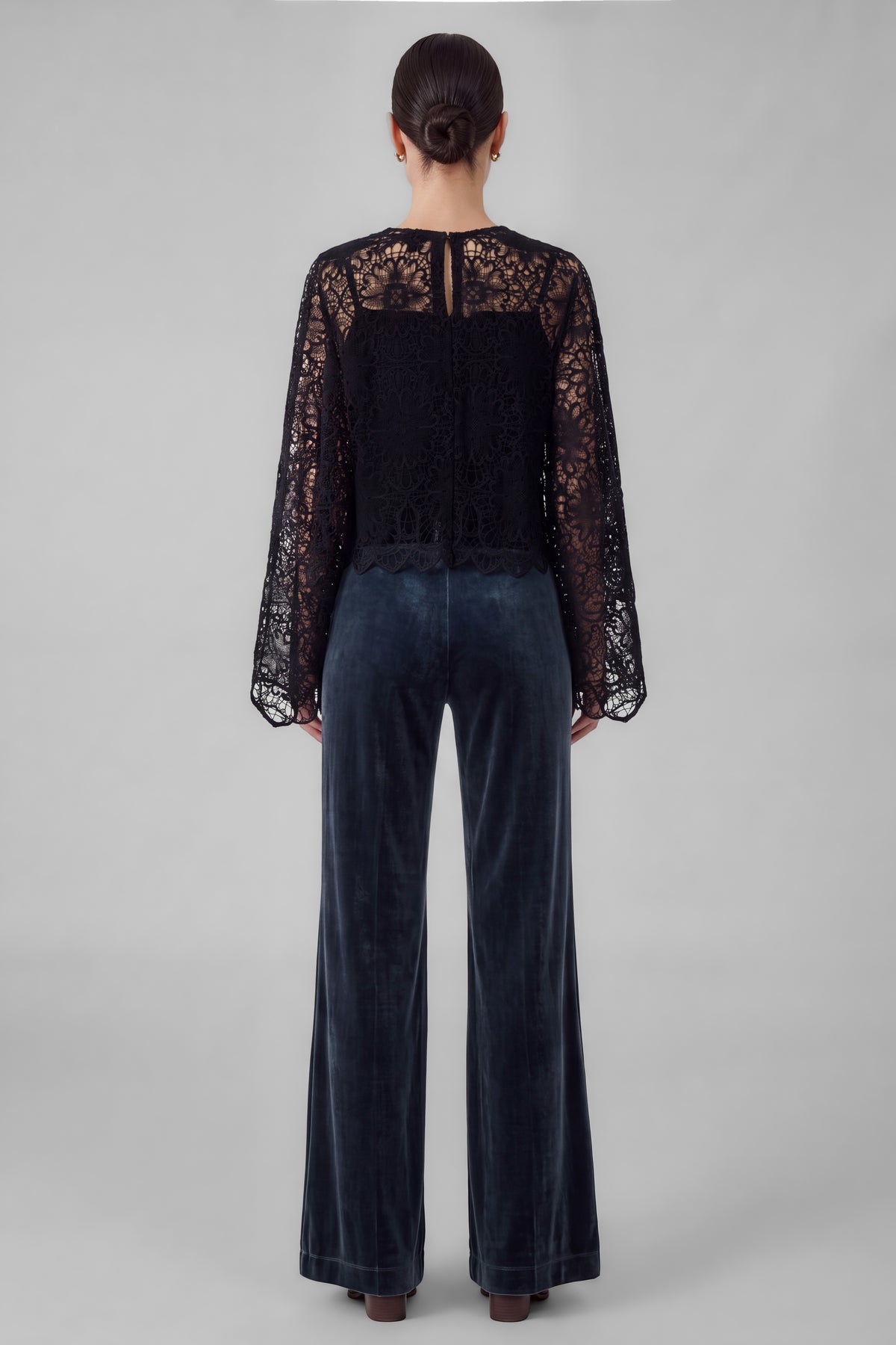 Current Air | Black Lace Poncho w/ Cami Top