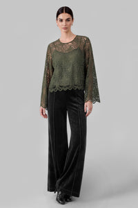 Current Air | Olive Lace Poncho w/ Cami Top