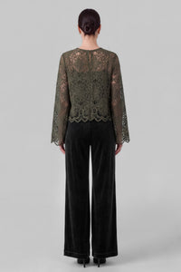 Current Air | Olive Lace Poncho w/ Cami Top