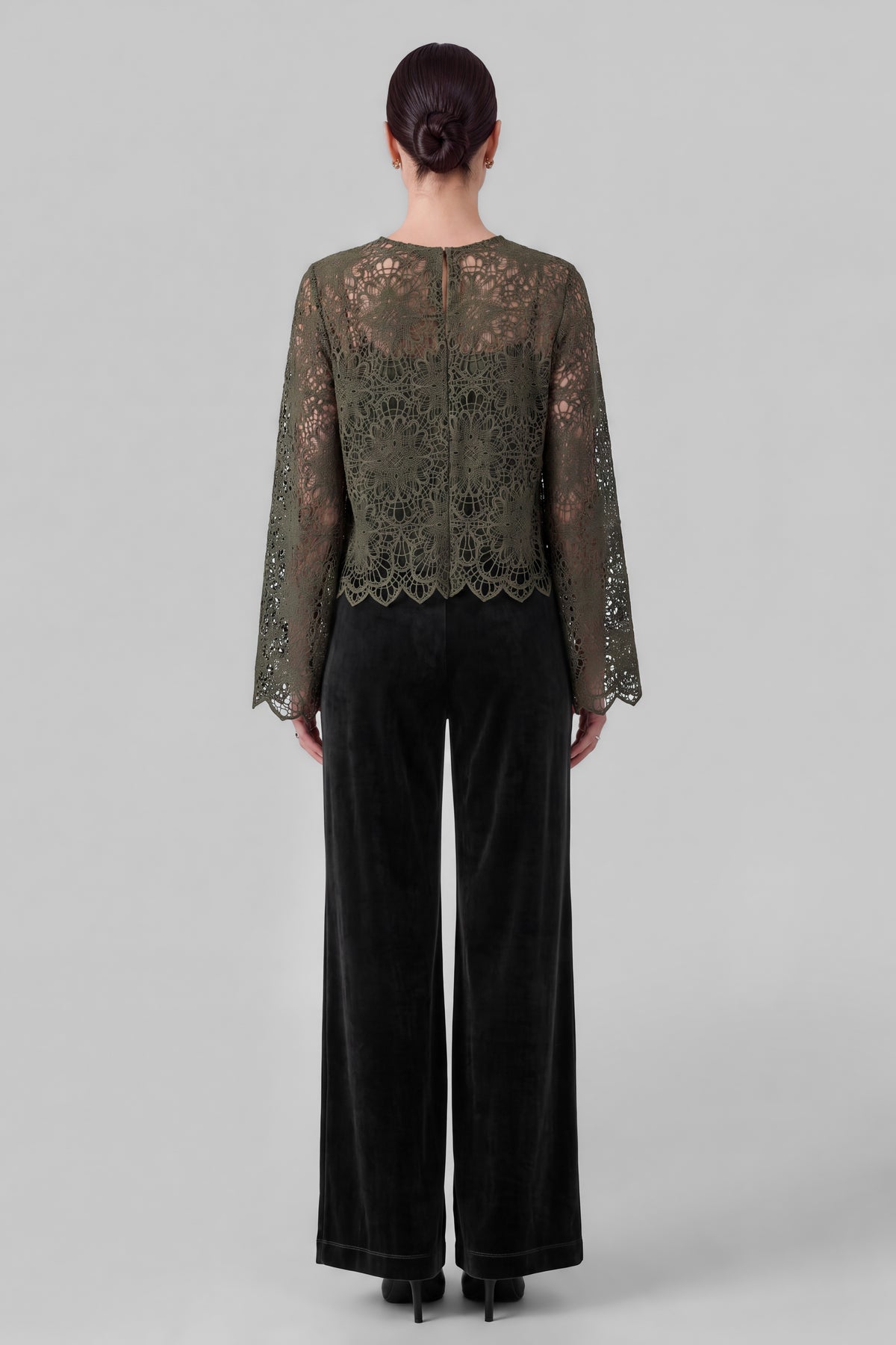 Current Air | Olive Lace Poncho w/ Cami Top