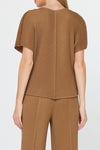 Current Air Mocha Latte Pleat V-Neck Set