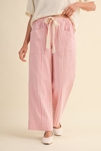 Pink/Ivory Stripe Wide Leg Pant