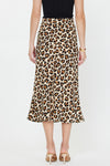 Current Air Brown Leopard Elastic Waist Midi Skirt