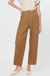 Current Air Mocha Latte Pleat V-Neck Set