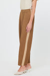 Current Air Mocha Latte Pleat V-Neck Set