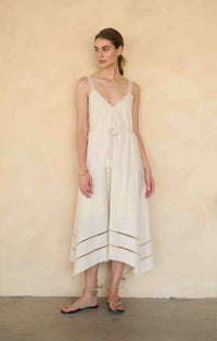 Moon River | Sleeveless Asymmetric Hem Belted Dress