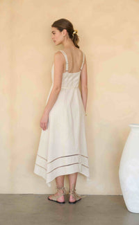 Moon River | Sleeveless Asymmetric Hem Belted Dress
