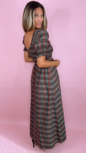 Nora Lee: Winter Tartan Adele Midi Dress