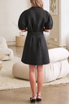 Current Air Black Puff Sleeve Belted Dress (1 SMALL)