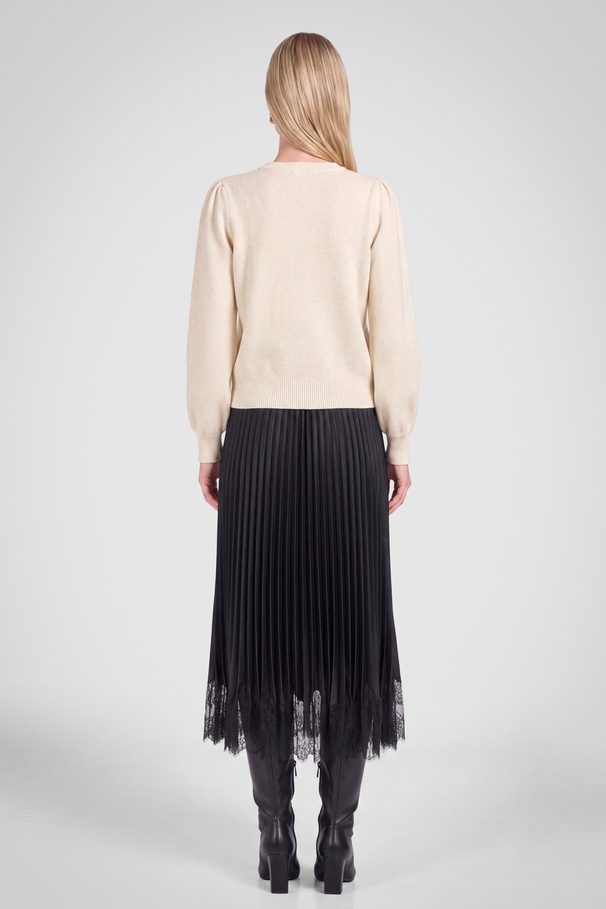 Current Air | Ivory Bow Front Sweater Cardigan