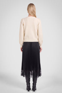 Current Air | Ivory Bow Front Sweater Cardigan