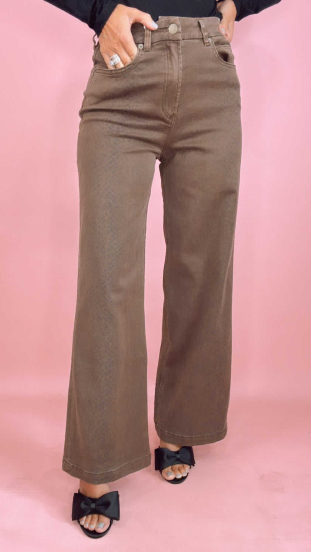 Dear John: Audrey High Rise Python Wide Leg Pants