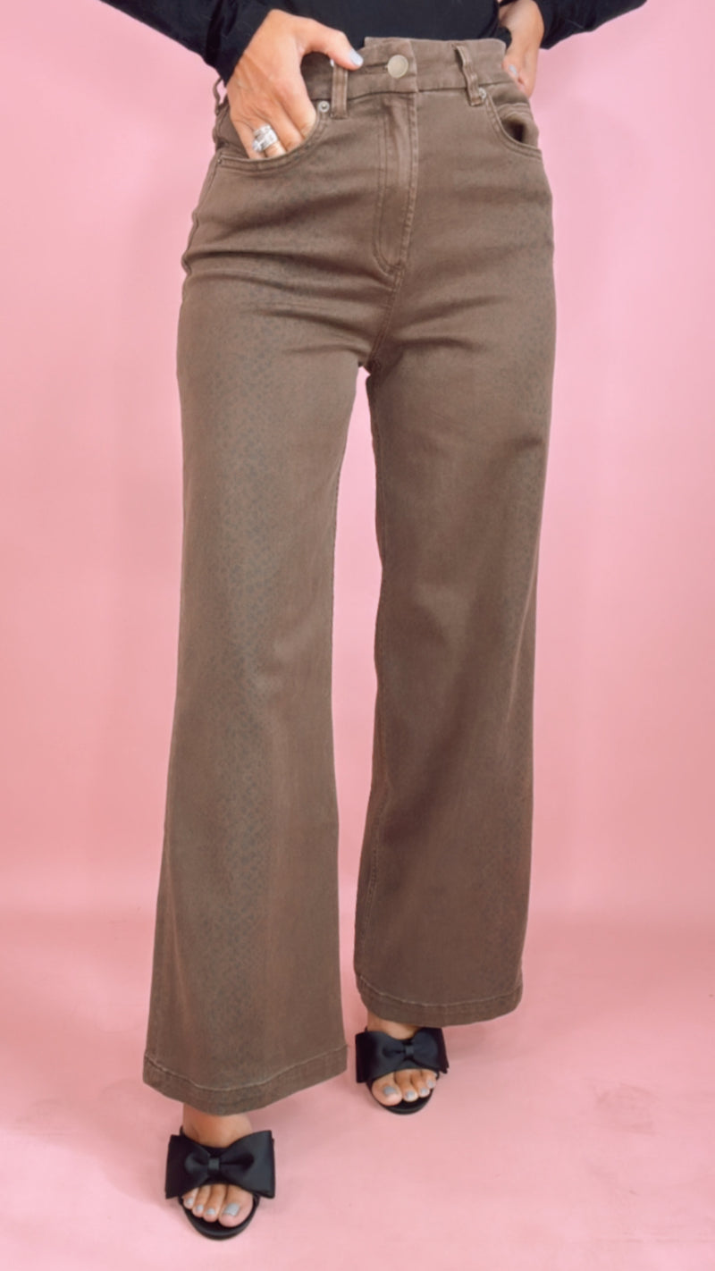 Dear John: Audrey High Rise Python Wide Leg Pants