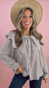 Karlie Brown Gingham Peter Pan Collar Top