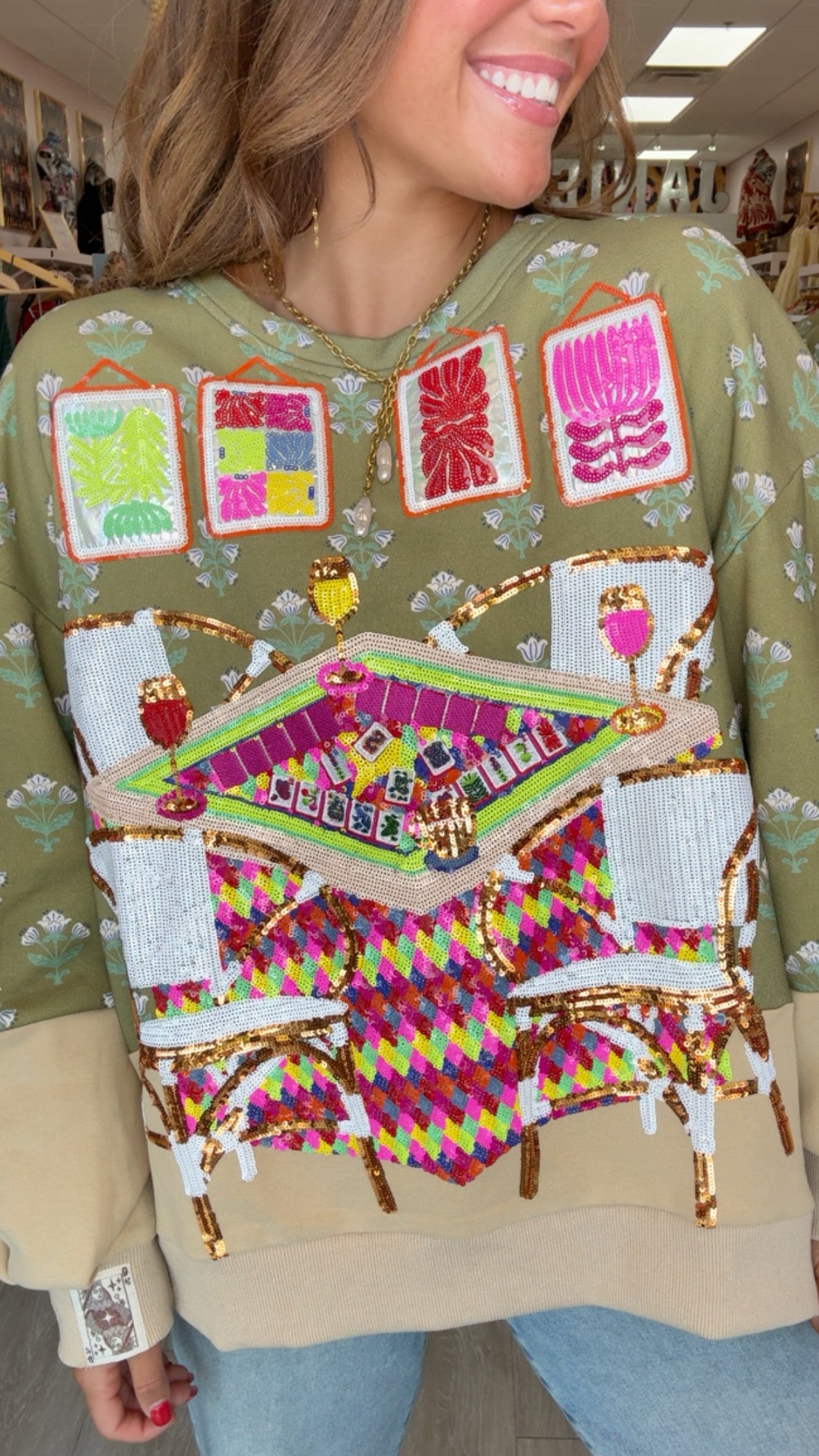 Queen of Sparkles | Mahjong Table + Chairs Sweatshirt