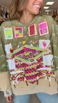 Queen of Sparkles | Mahjong Table + Chairs Sweatshirt