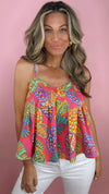 THML Pink Printed Tank Top