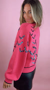 Queen of Sparkles Pink Crawling Bats Cardigan