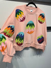 Queen of Sparkles Groovy Easter Egg Sweatshirt