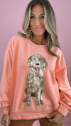 Queen of Sparkles Peach Doodle Sweatshirt