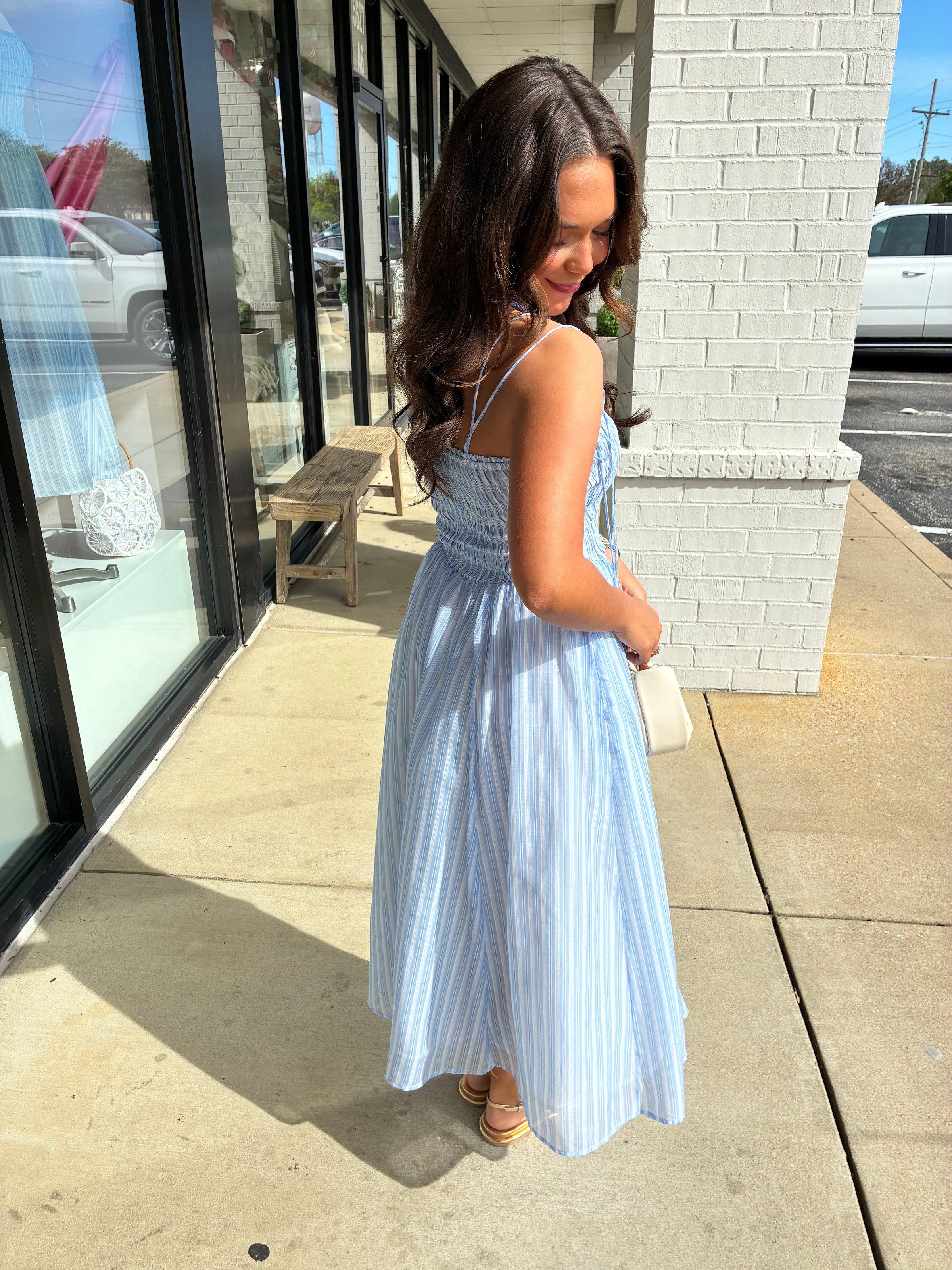 ASTR | Lahela Dress in Blue Stripe