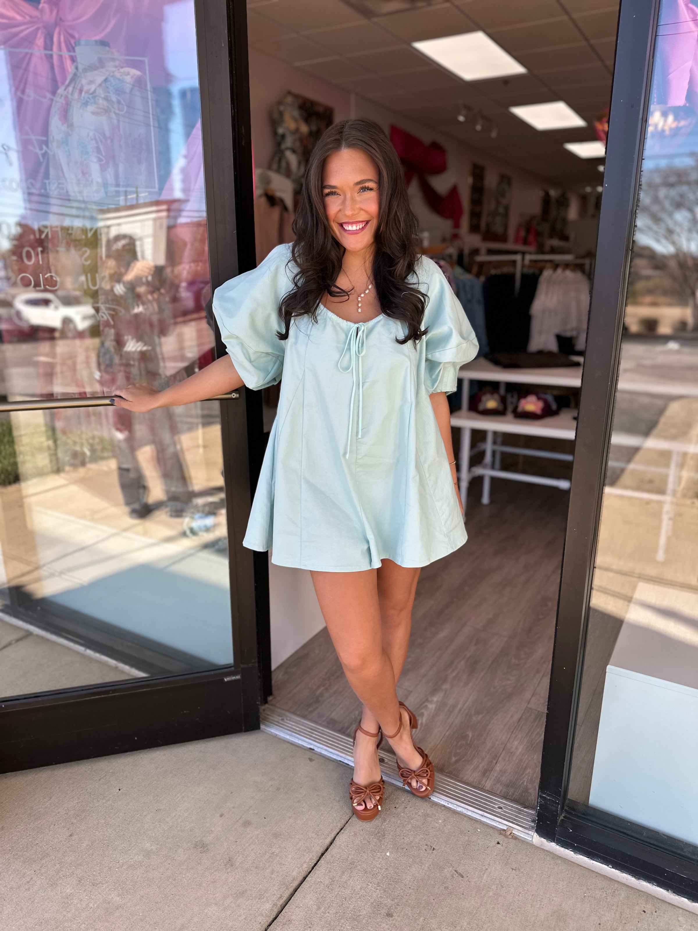 Mint Oversized Scoopneck Romper