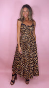 Moon River Leopard Print Corset Midi Dress (MEDIUM)