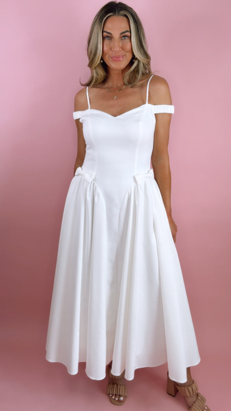 ASTR White Elvinia Midi Dress