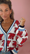 Queen of Sparkles Knit Mascot Rhinestone Cardigan