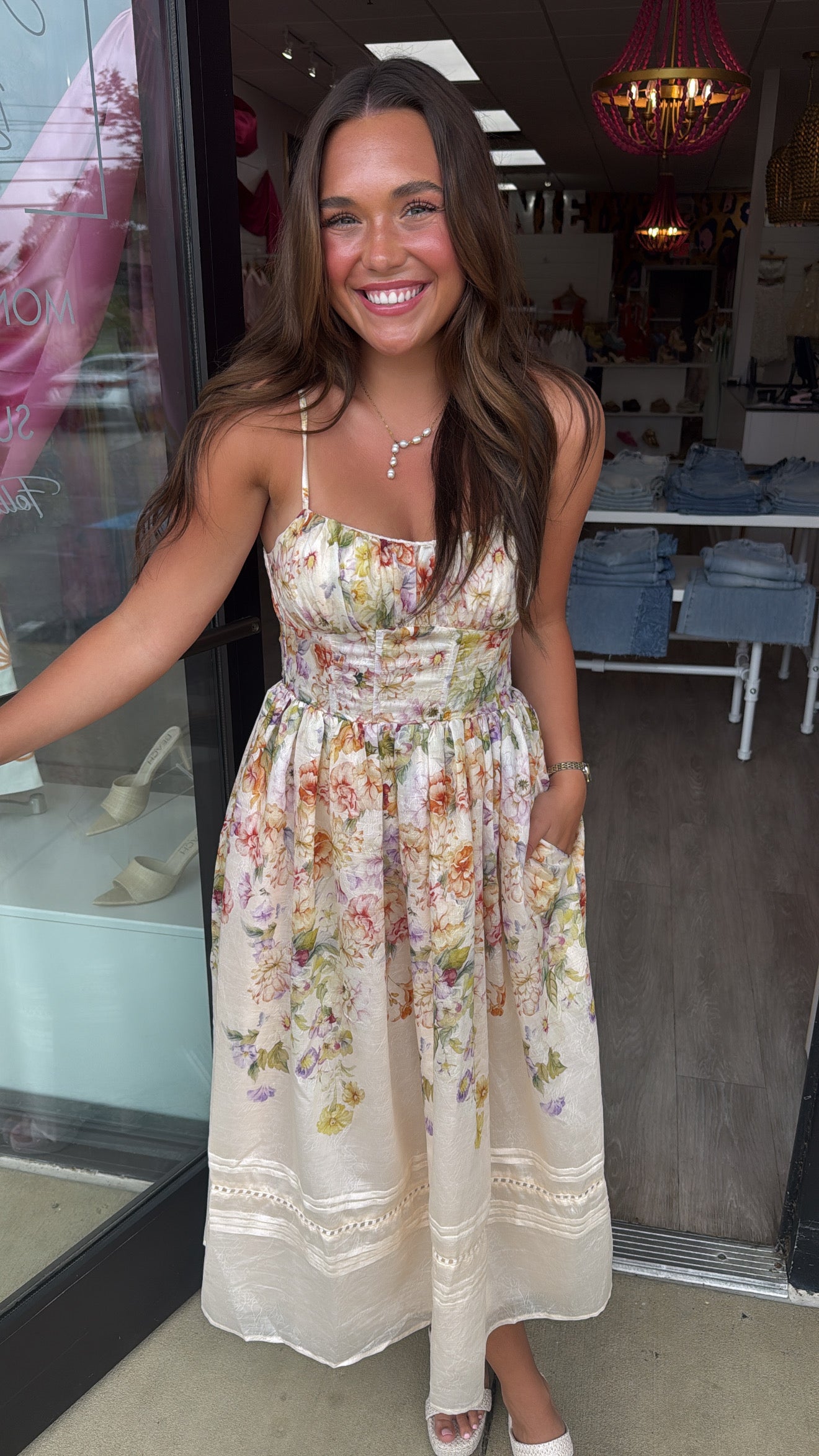 En Saison | Ivory Corset Bodice Midi Dress
