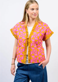 Ivy Jane Gold/Pink Appliqued Vest