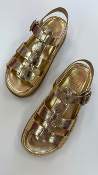 Dolce Vita | Shenna Gold Distressed Leather Sandal