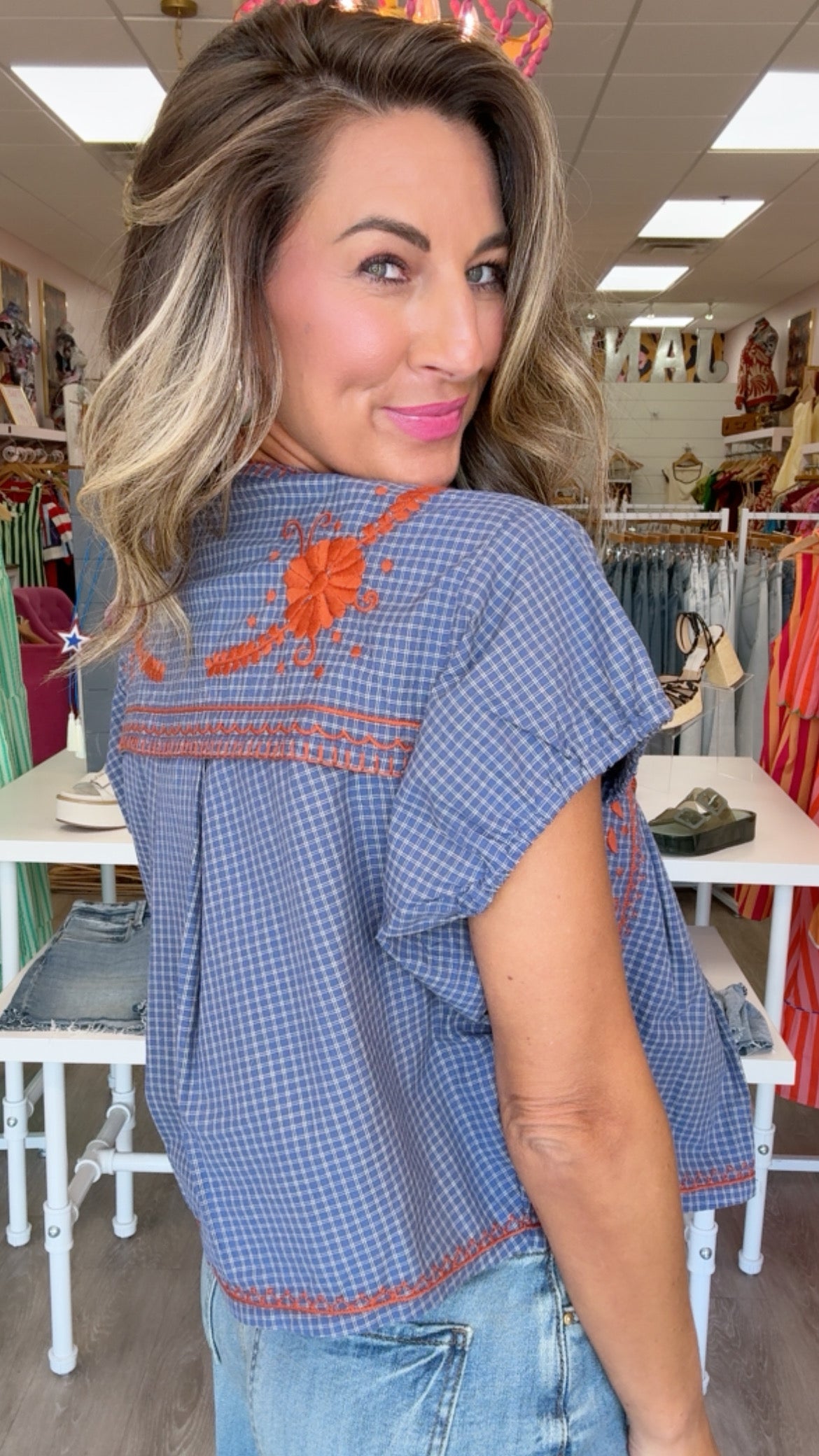 Ivy Jane Blue Plaid Bolero
