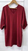 Ivy Jane Maroon Dolman Shift Dress