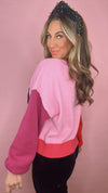 Queen of Sparkles Hugs & Kisses Colorblock Sweater