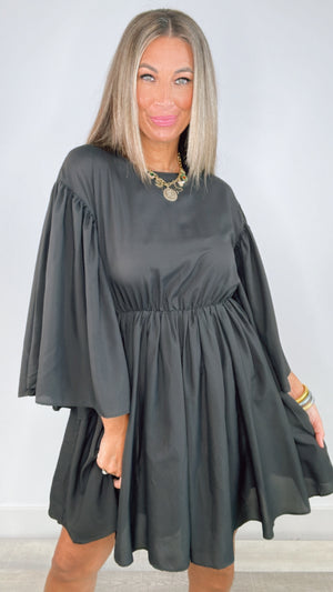 THML Black Bell Sleeve Dress