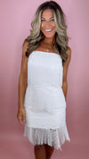 Endless Rose White Textured Midi Dress