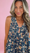 Floral Pleated Romper (1 LARGE)