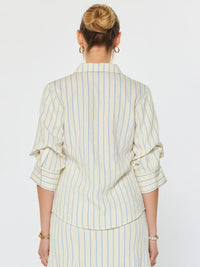 Current Air Striped 3/4 Sleeve Button-Down Shirt
