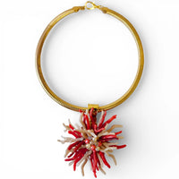 Coral Flower Collar Necklace