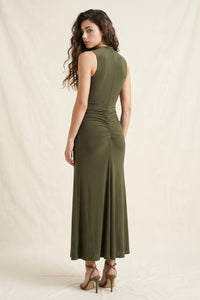 Olive Mockneck w/ Metal Hardware, BodyCon Maxi