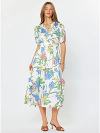 Current Air Floral Printed Ruffle Midi Dress