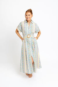 Karlie | French Cottage Floral Maxi Dress w/ Belt