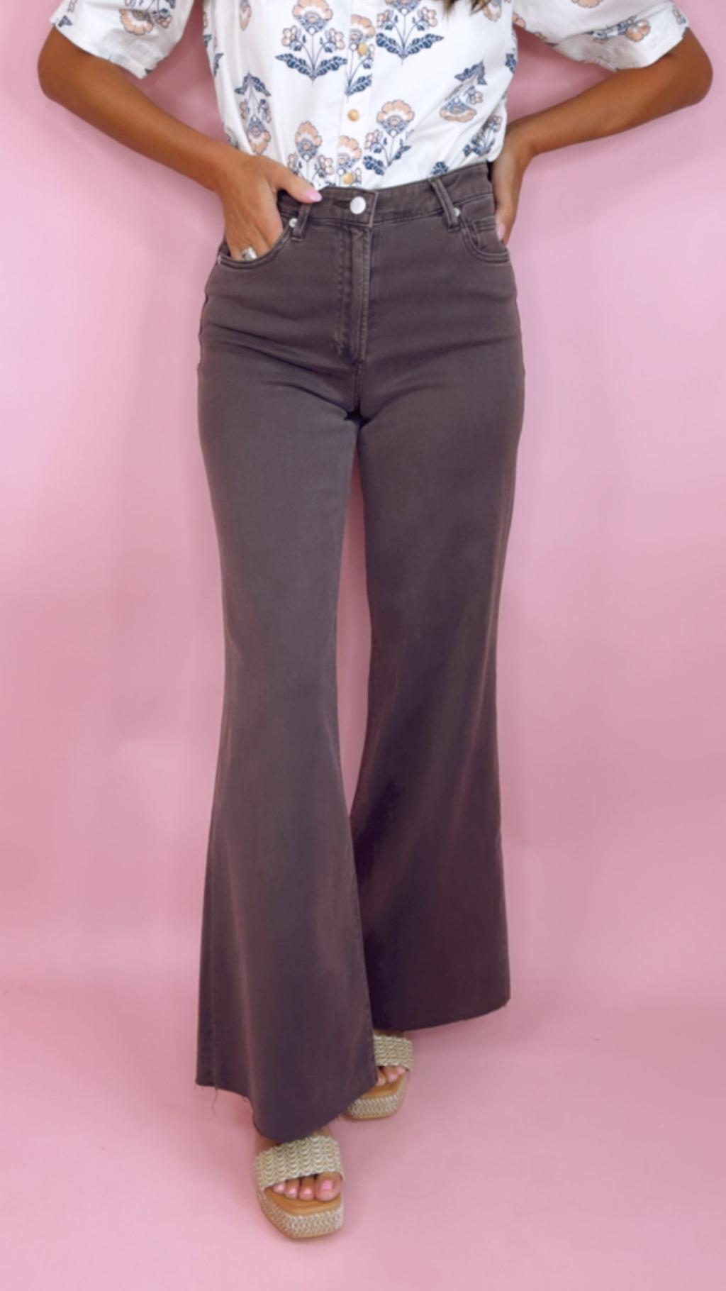 Dear John Fiona Wide Leg Flare in Mocha Brown