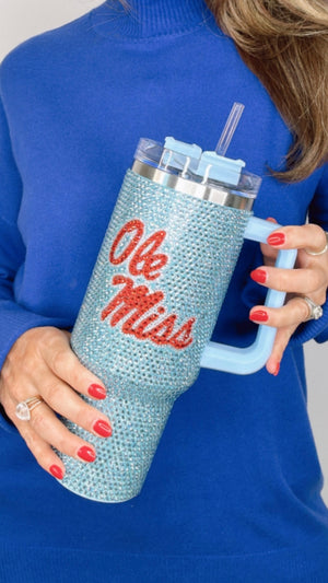 Queen of Sparkles Ole Miss Rhinestone Tumbler