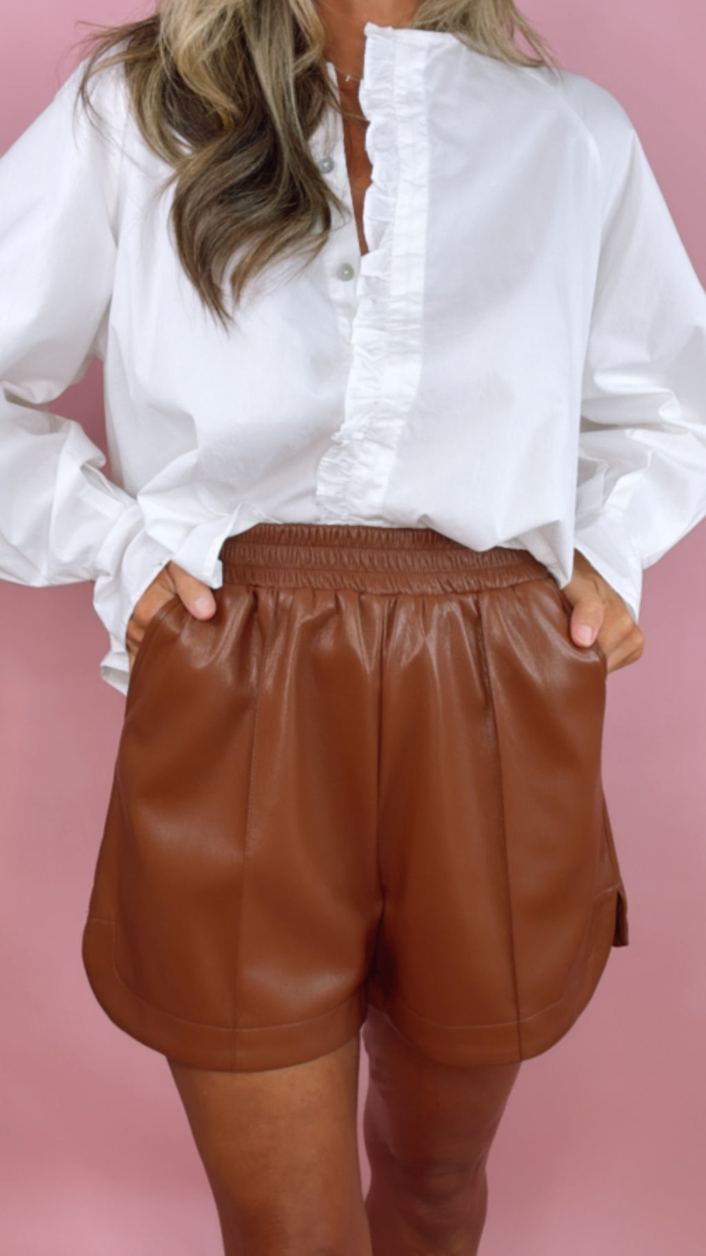 FRNCH Cognac Brown Tulsi Short