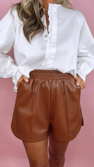 FRNCH Cognac Brown Tulsi Short