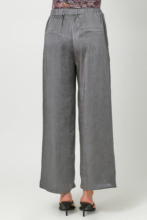 Charcoal Satin Wide Leg Pants