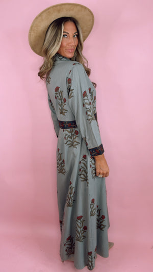 Uncle Frank Double Button Bordered Dress